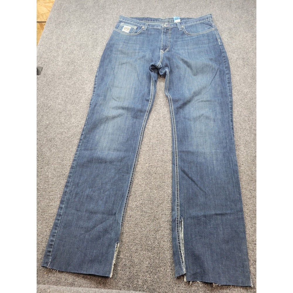 Cinch Mens Blue Denim Straight Leg Western Jeans 38x36 MB83734002 Distressed